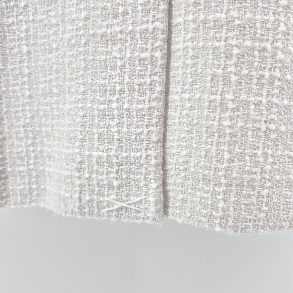 Nanette Lepore Womens Double Breasted Tweed Blazer Gold Buttons White Size 16 - Picture 11 of 15